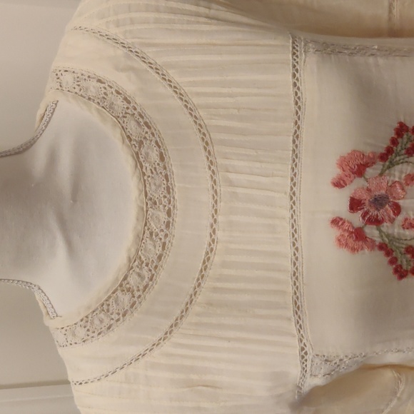 Free People Embroidered Victorian Dress Color- Cream/ Off-white mini dress sz S - Picture 6 of 14